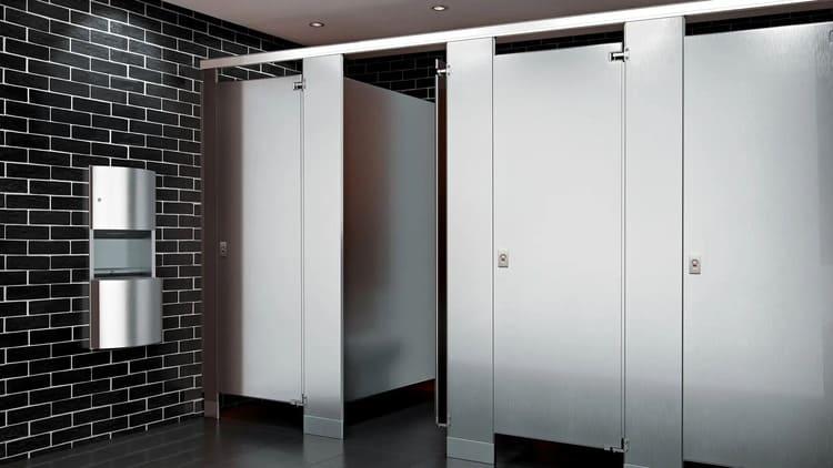 Vách ngăn vệ sinh làm từ Inox thép không gi giá rẻ